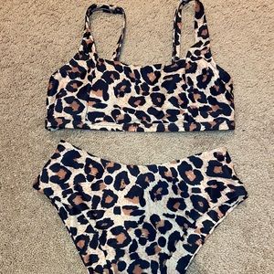 High waisted cheetah bikini